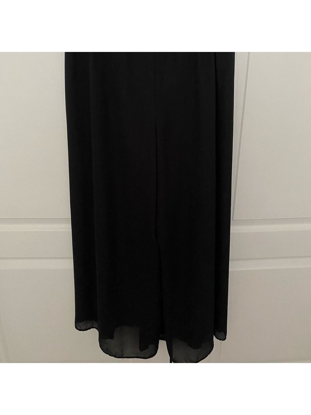 Another Thyme Black Wide Slit Leg Pants | High Waist Flowing Style Large - Picture 5 of 7